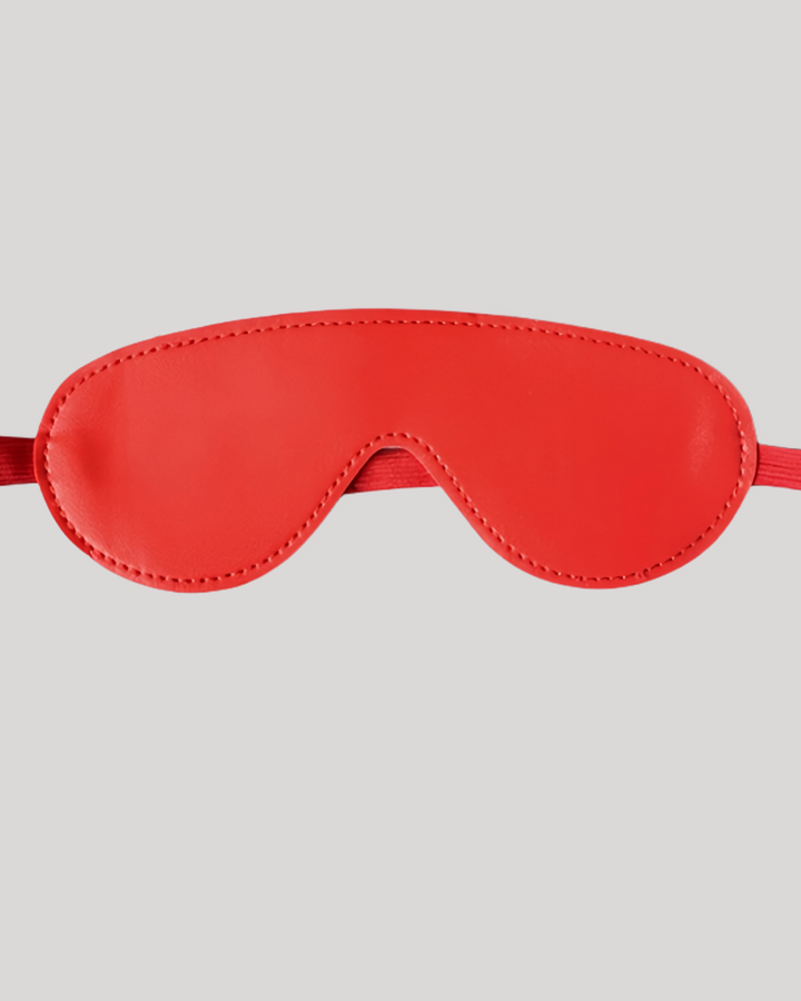 Red faux leather sensory play eye mask